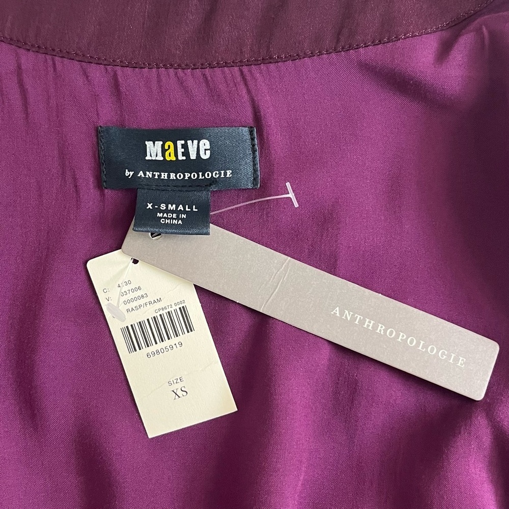 Anthropologie Maeve V-Neck Wrap‎ Raspberry Ruffle Maxi Dress - Picture 10 of 13